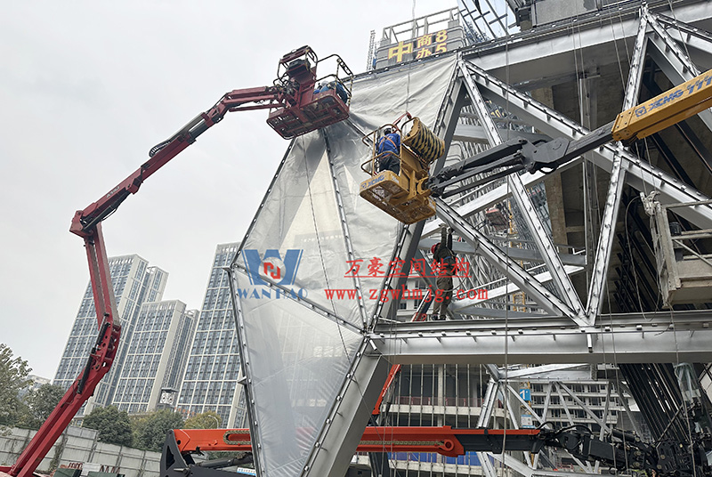 成都中建锦源汇膜结构工程项目现场施工进展