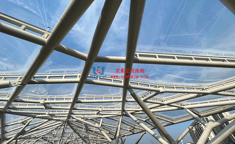 惊艳的艺术品|合肥文一塘溪津门天幕钢结构及ETFE气枕膜工程