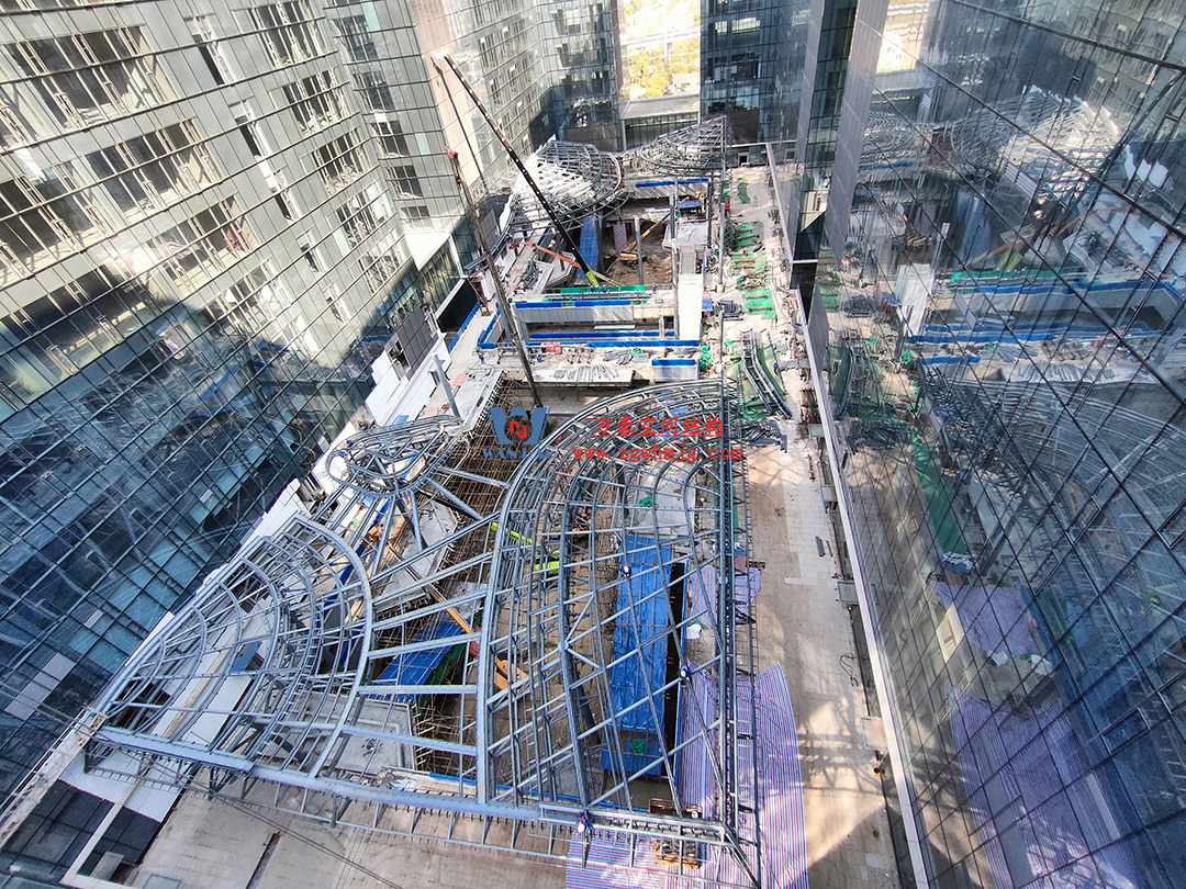 案例欣赏/复杂钢膜结构建筑/杭州博多森谷ETFE气枕连廊天幕项目
